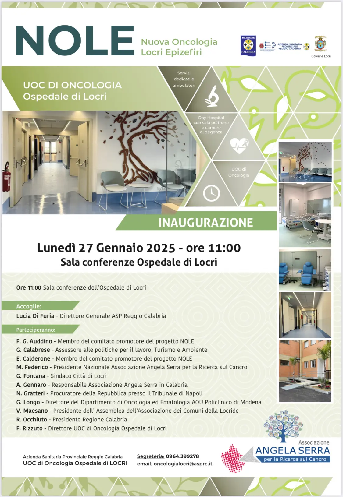 Il 27 gennaio verrà inaugurato il nuovo reparto di oncologia dell'ospedale di Locri