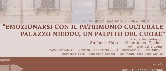 A Locri il convegno “Emozionarsi con il patrimonio culturale. Palazzo Nieddu, un palpito del cuore\"