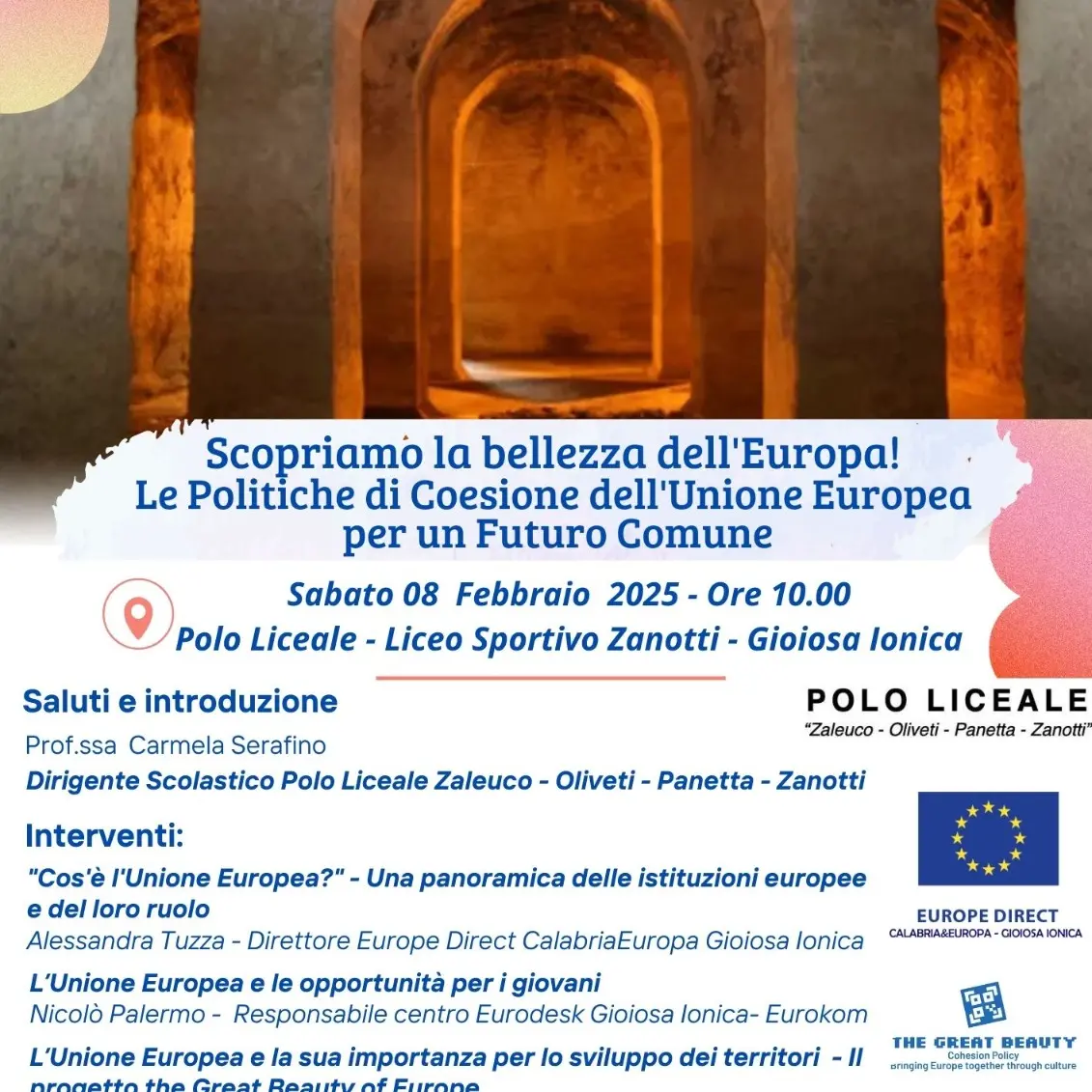 A Gioiosa Ionica l'evento \"Scopriamo la bellezza dell’Europa! Le politiche di coesione dell’Unione Europea per un futuro comune\"