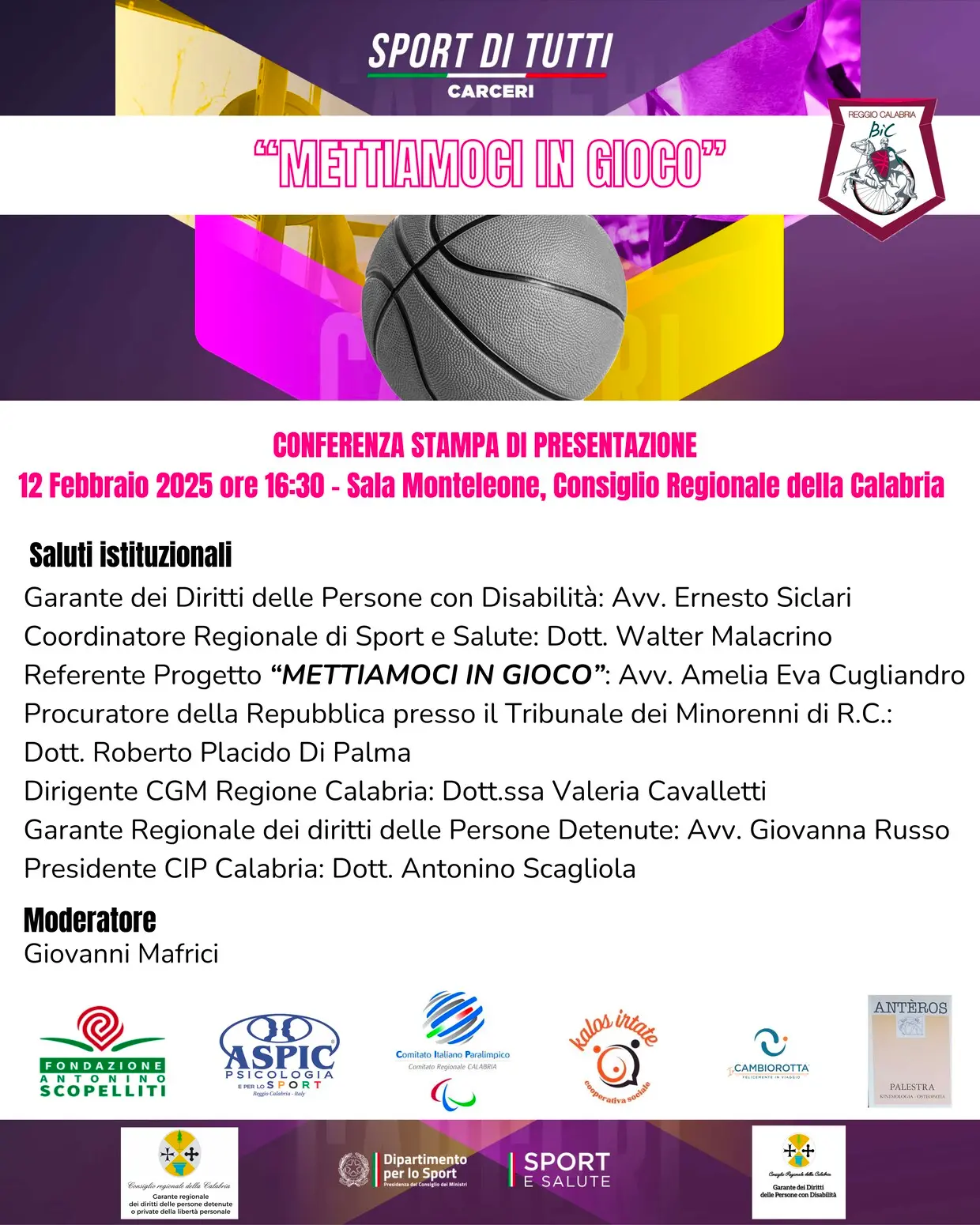 Reggio, presentazione del progetto \"MettiAmoci in Gioco\"