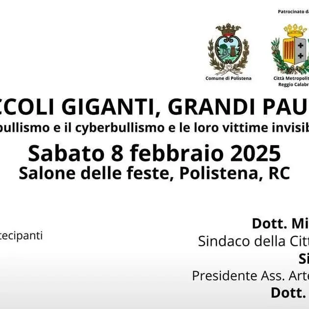 Polistena, il convegno su bullismo e cyberbullismo \"Piccoli giganti, grandi paure\"