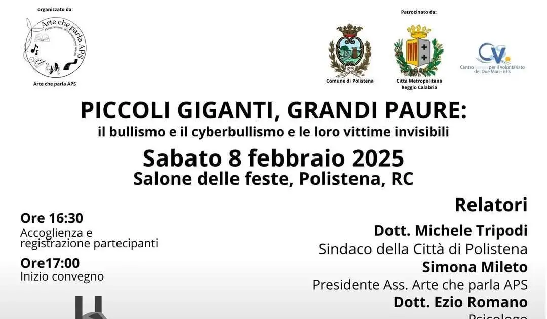 Polistena, il convegno su bullismo e cyberbullismo \"Piccoli giganti, grandi paure\"