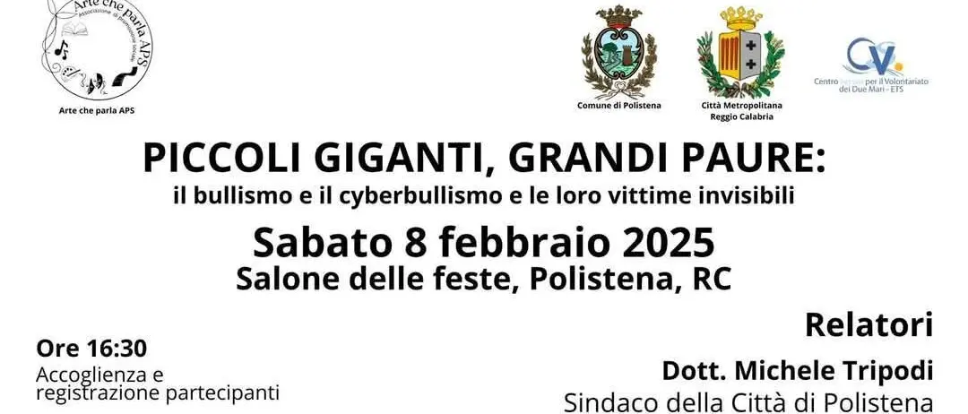 Polistena, il convegno su bullismo e cyberbullismo \"Piccoli giganti, grandi paure\"