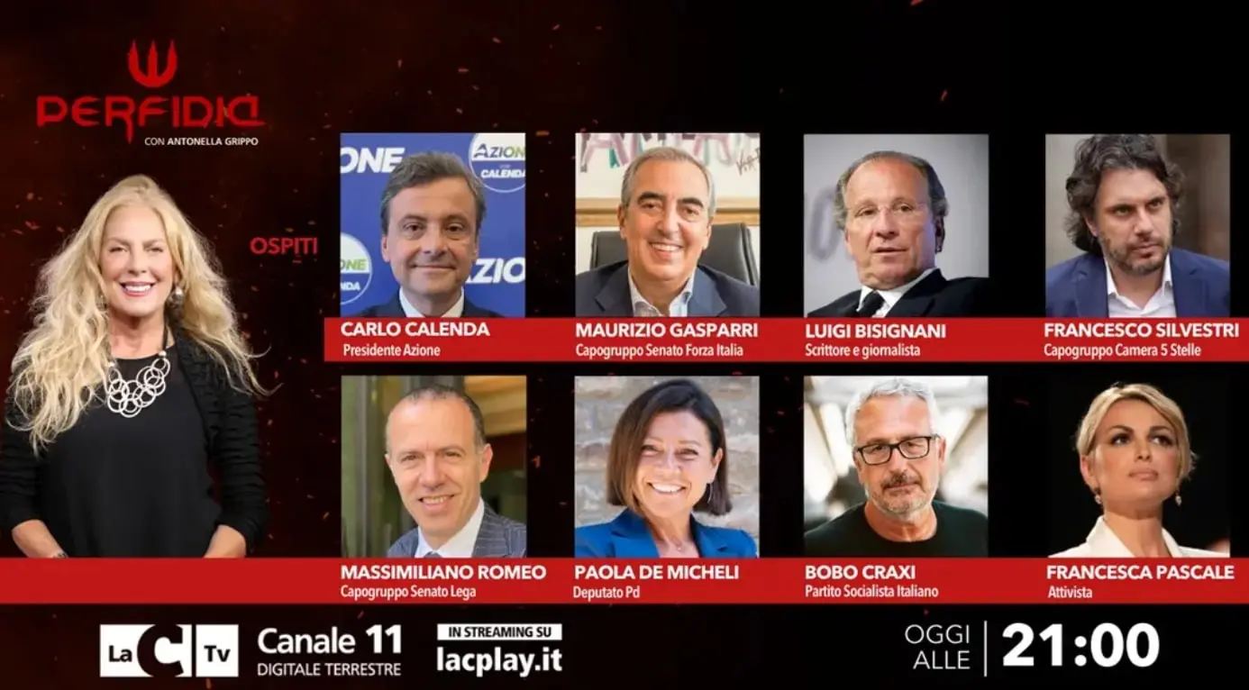 Perfidia stasera fa tappa a Roma: ecco i protagonisti della politica italiana ospiti negli studi di ViaCondotti21