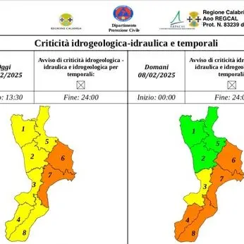 Allerta arancione in provincia di Reggio: a Gioia Tauro e Sant'Eufemia scuole chiuse