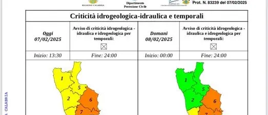 Allerta arancione in provincia di Reggio: a Gioia Tauro e Sant'Eufemia scuole chiuse
