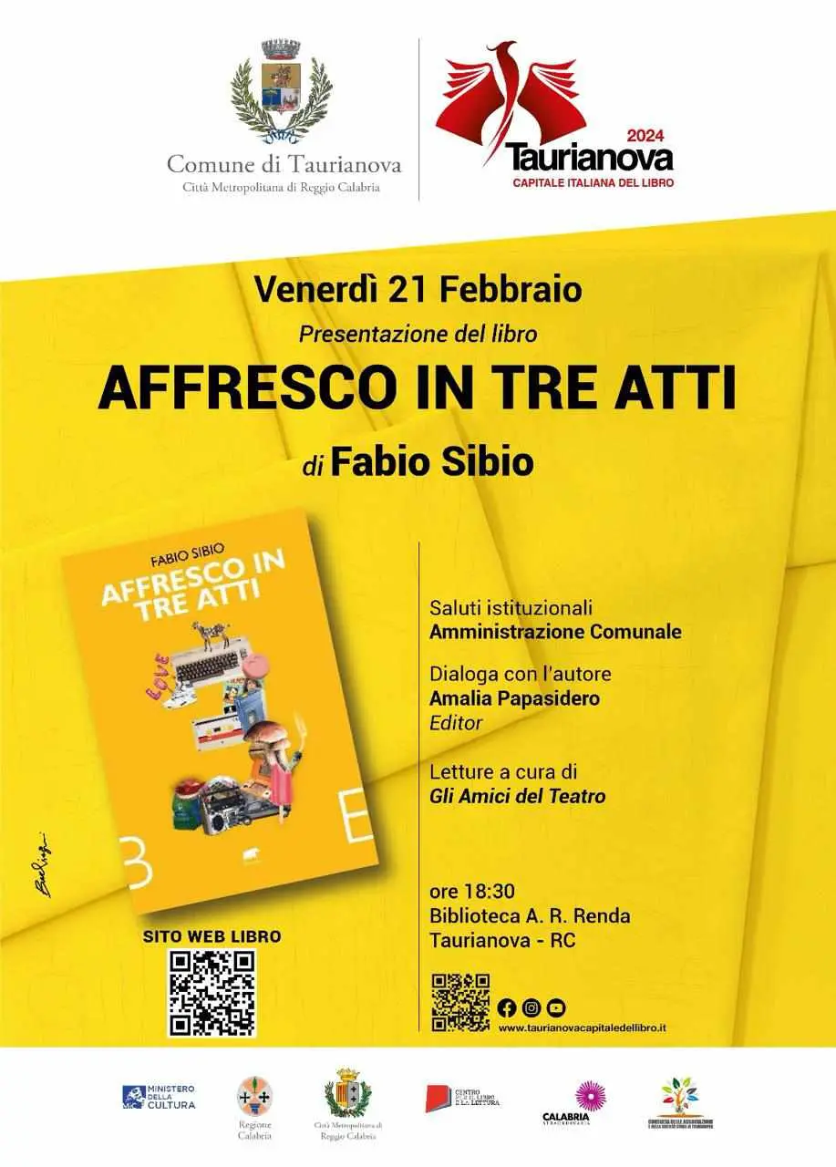 A Taurianova la presentazione di “Affresco in tre atti”, il nuovo libro di Fabio Sibio