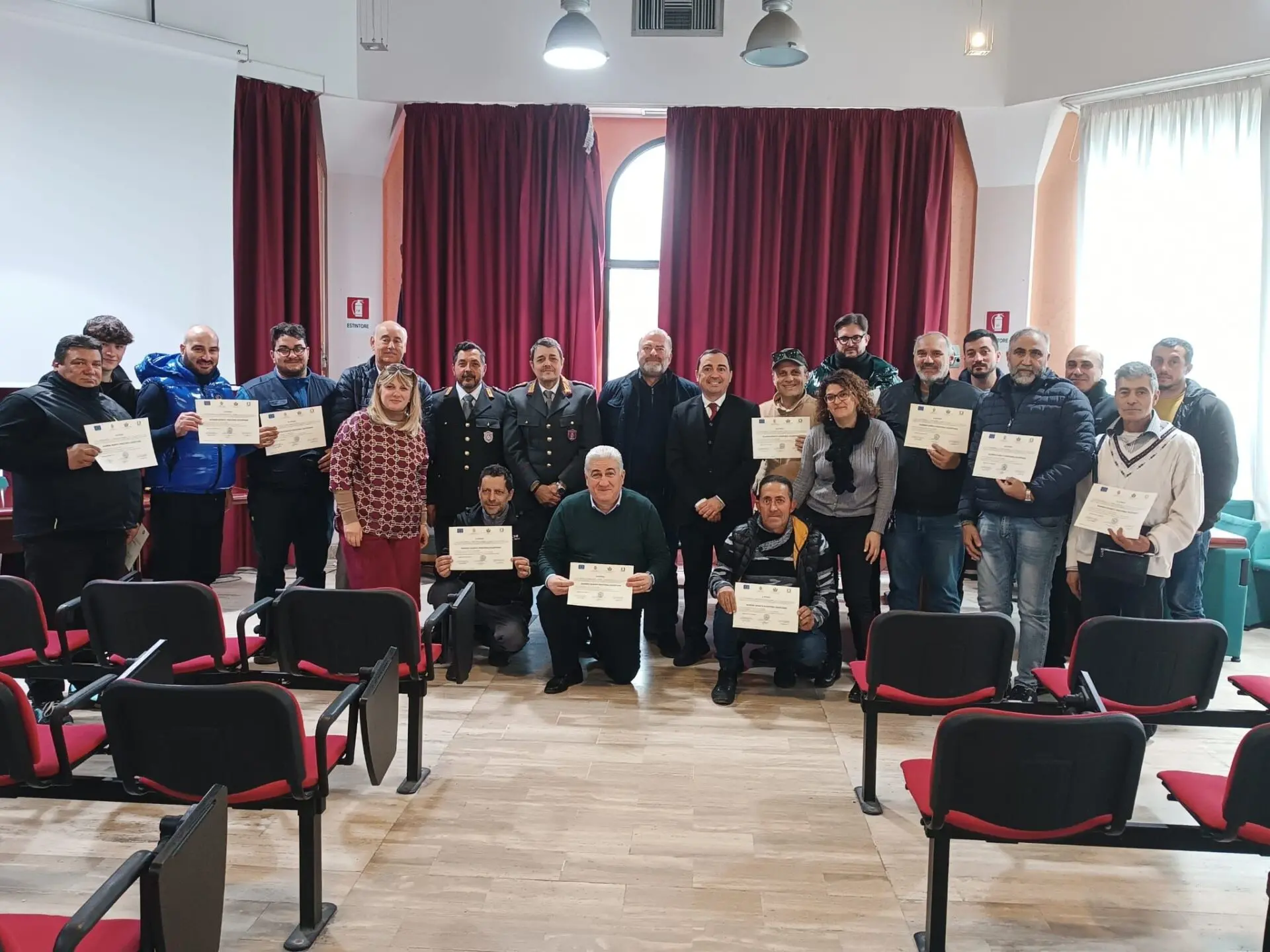 Reggio, consegnati gli attestati di qualifica del corso per Guardia giurata venatoria volontaria