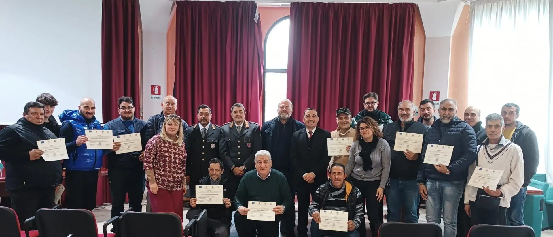 Reggio, consegnati gli attestati di qualifica del corso per Guardia giurata venatoria volontaria