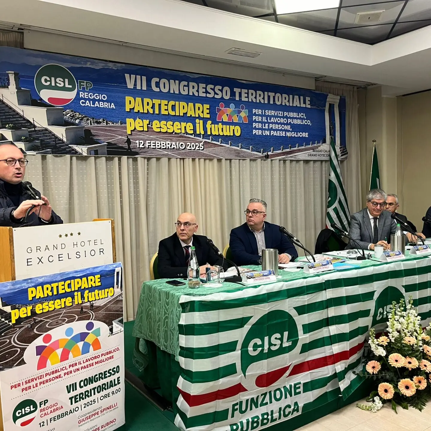 Congresso territoriale Cisl, gli auguri di Versace al riconfermato segretario Vincenzo Sera