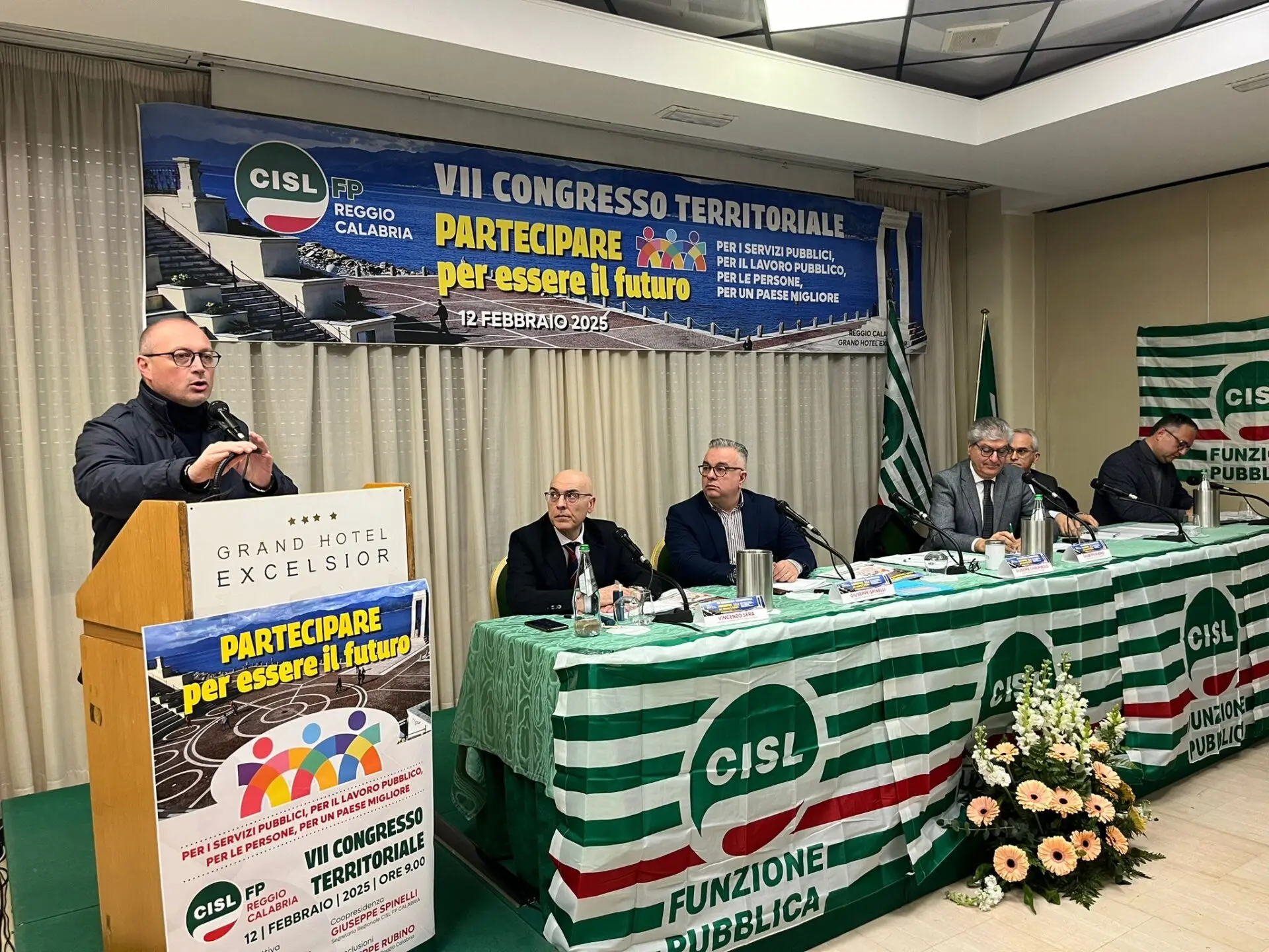 Congresso territoriale Cisl, gli auguri di Versace al riconfermato segretario Vincenzo Sera