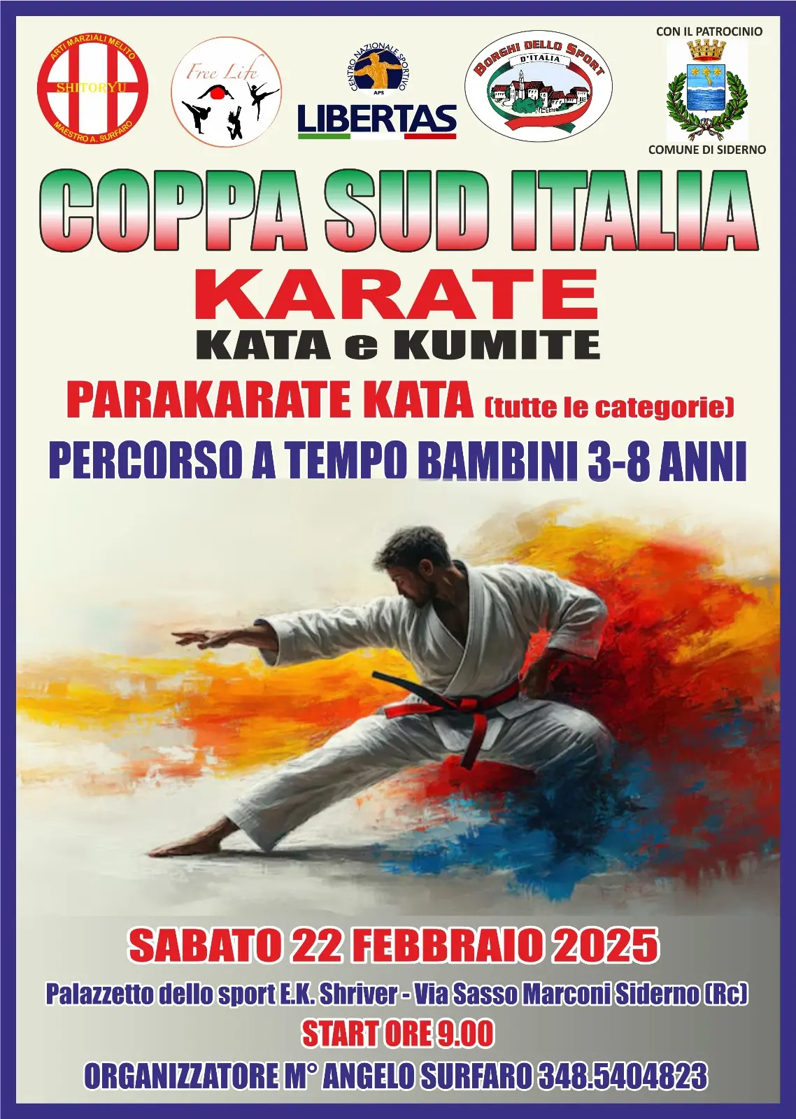 Siderno, sabato 22 febbraio il campionato del Sud Italia di arti marziali