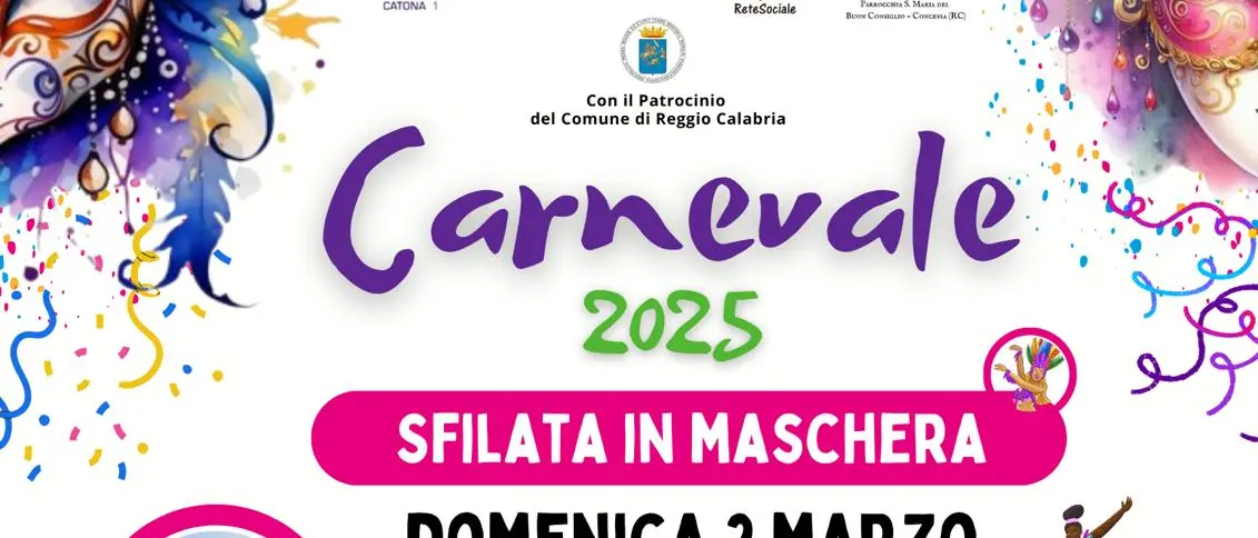 Carnevale 2025, a Catona sfilata e spettacolo di fuoco per grandi e bambini