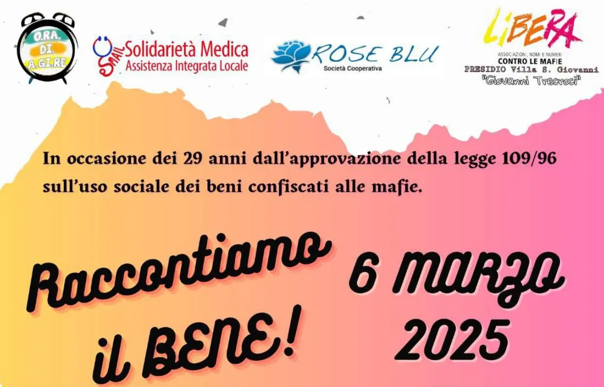 Villa San Giovanni: al via la giornata \"Siamo aperti\", per i 29 anni della legge 109/96