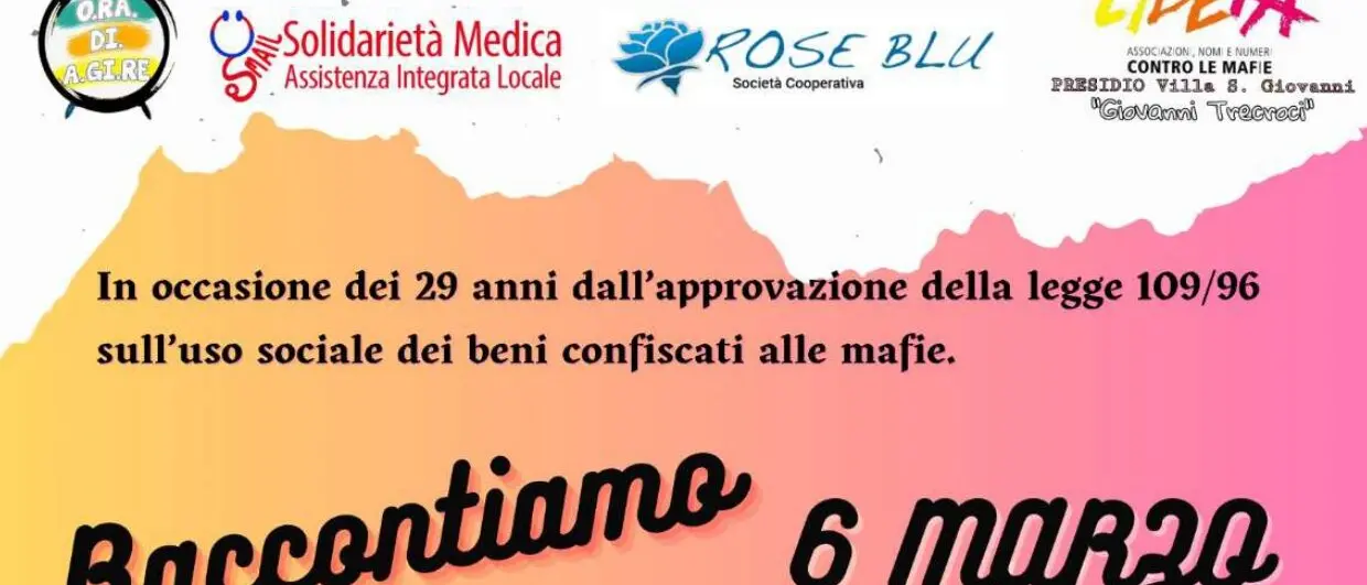 Villa San Giovanni: al via la giornata \"Siamo aperti\", per i 29 anni della legge 109/96
