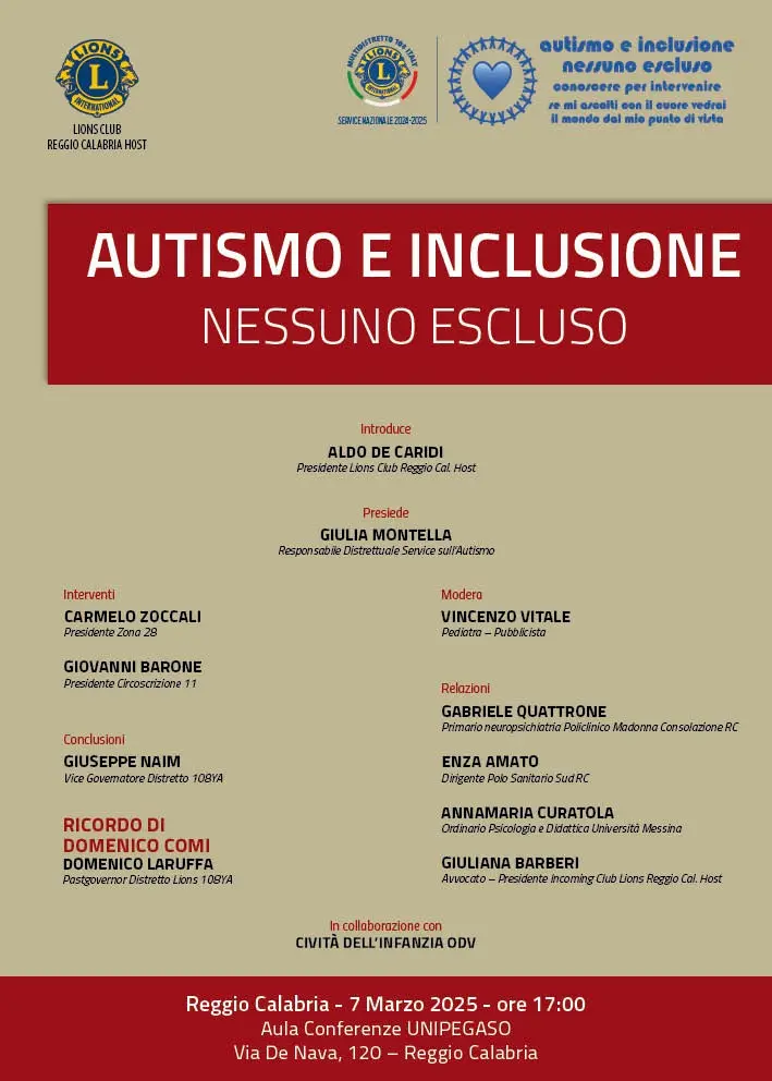 Reggio, il 7 marzo il convegno dal tema \"Autismo e inclusione\"