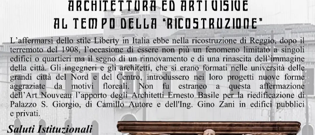 Reggio, la conferenza \"Alla scoperta del Liberty reggino: architettura ed arti visive al tempo della ricostruzione\"