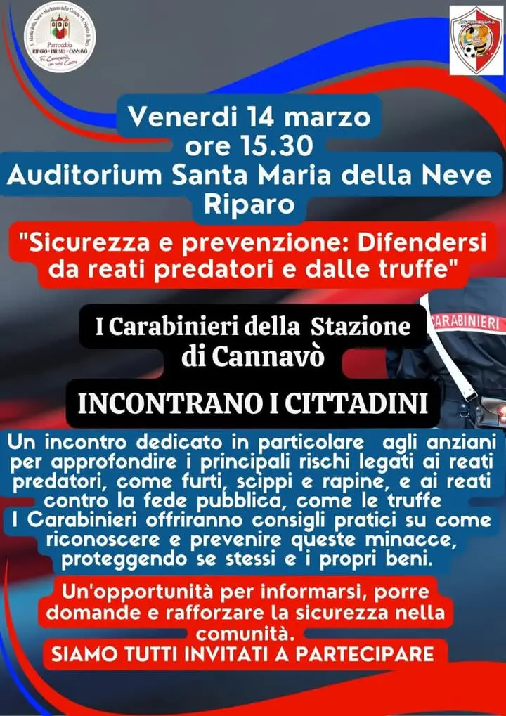 A Cannavò incontro su sicurezza e prevenzione per difendersi dalle truffe