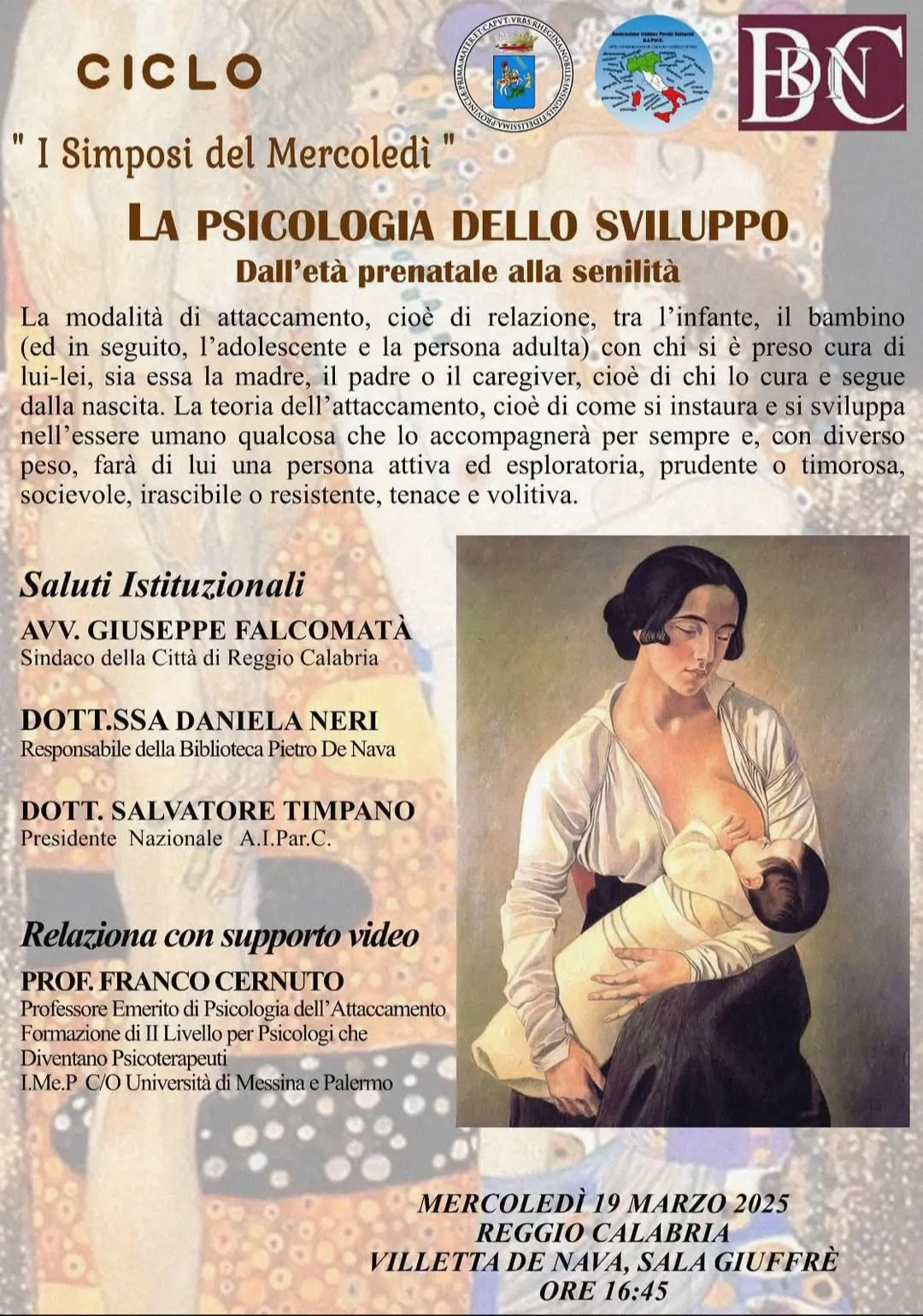 Reggio, incontro dal tema \"La Psicologia dello sviluppo, dall'età prenatale alla senilità\"