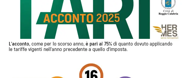 Reggio, acconto Tari 2025: scadenze e modalità di pagamento