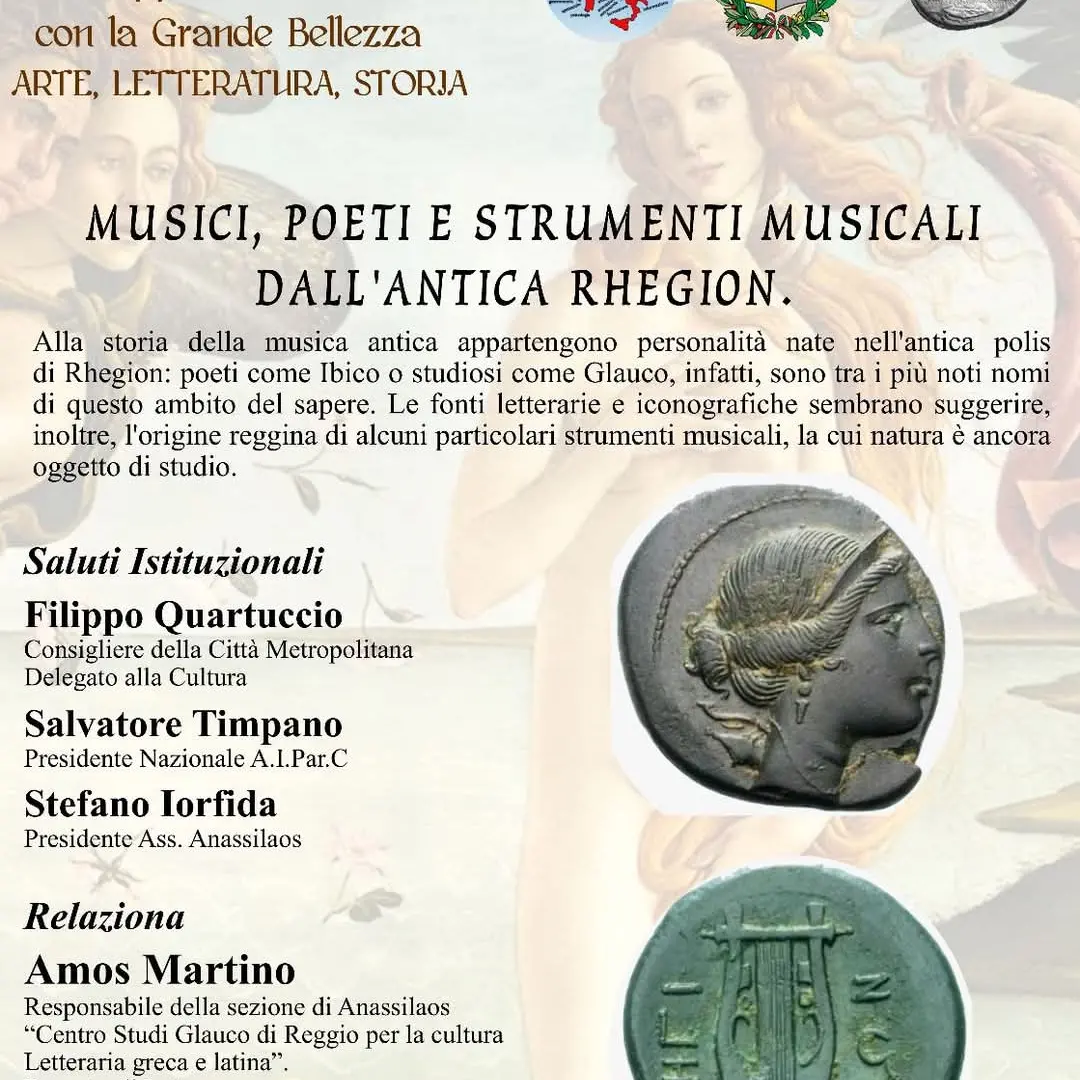 Reggio, a Palazzo Alvaro incontro su \"Musici, poeti e strumenti musicali dall'antica Rhegion\"