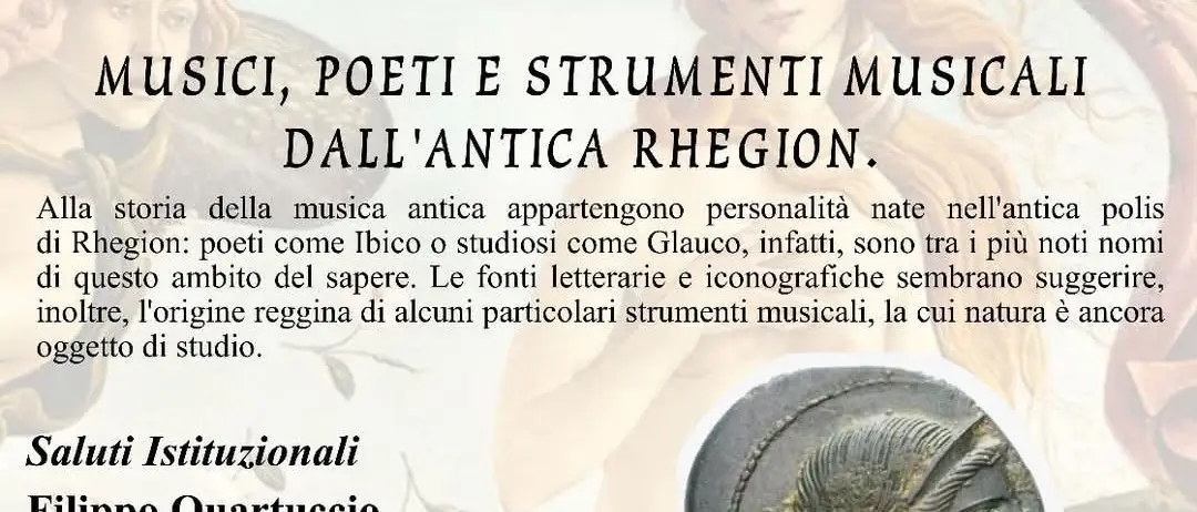 Reggio, a Palazzo Alvaro incontro su \"Musici, poeti e strumenti musicali dall'antica Rhegion\"