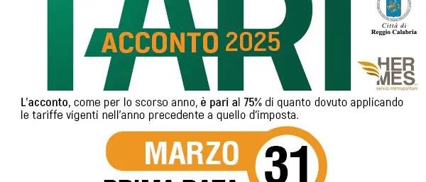 Reggio, scade oggi la prima rata di acconto della Tari
