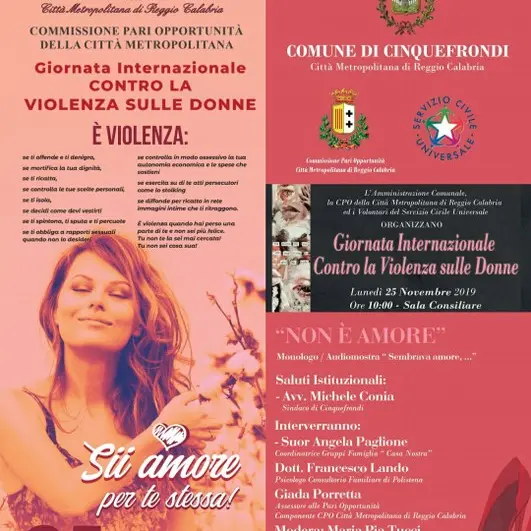 Giornata contro la violenza sulle donne, le iniziative in programma
