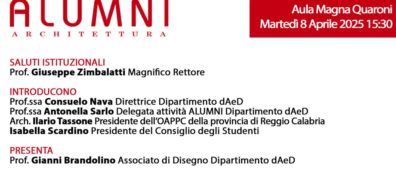 Reggio, al via il seminario \"Alumni Architettura\" presso la Mediterranea
