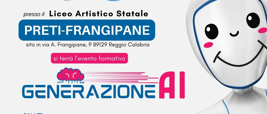 Reggio, prosegue il tour “Generazione Ai”: lunedì incontro al Liceo Artistico Preti-Frangipane