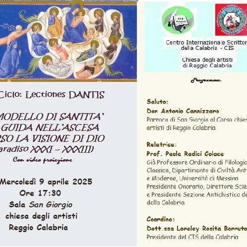Reggio, il Cis promuove l'incontro “Modello di santità nell’ascesa verso la visione di Dio”