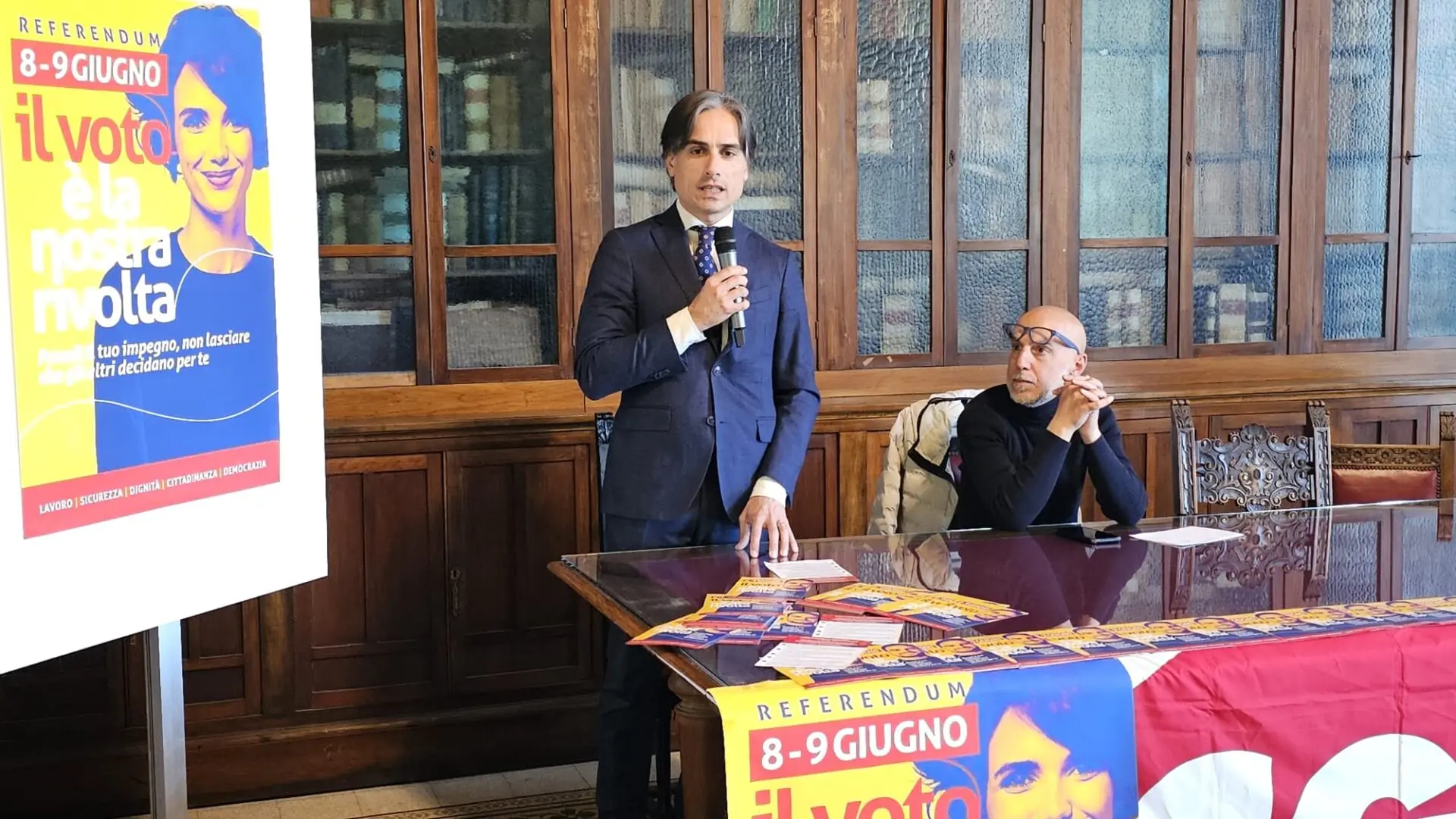 A Palazzo Alvaro la presentazione dei quesiti referendari, il Sindaco Falcomatà accoglie la Cgil
