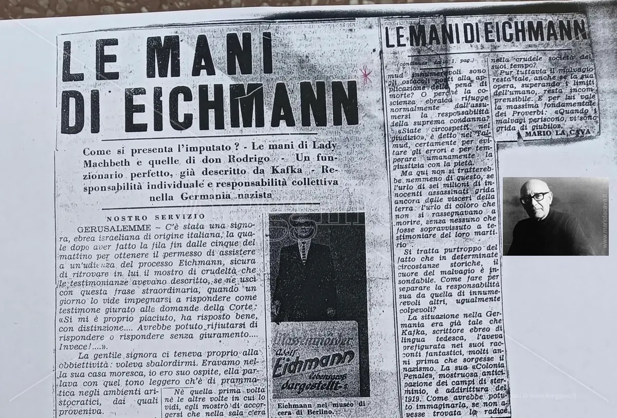 Da Bovalino a Gerusalemme, La Cava al processo Eichmann: «Voce metallica. Pareva da escludersi ogni rimorso di coscienza»