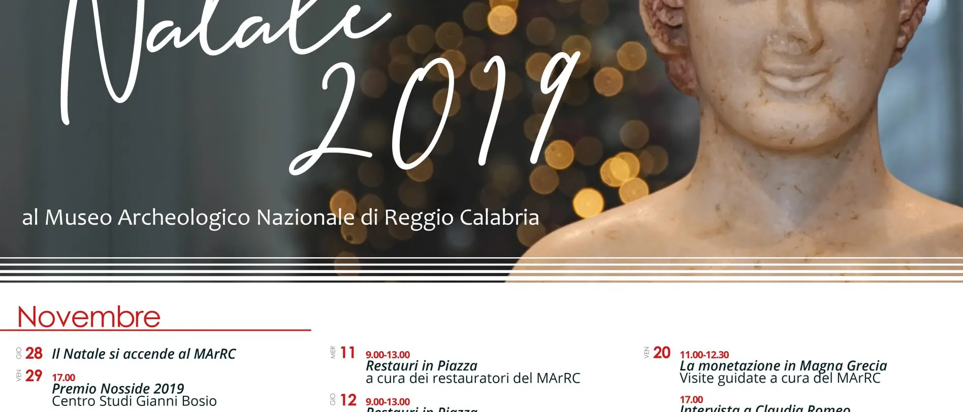 Al museo si accendono le luci di Natale. Eventi già questo weekend