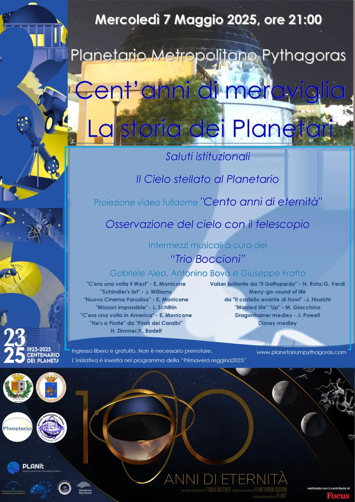 A Reggio si celebra la Giornata Internazionale dei Planetari: le iniziative