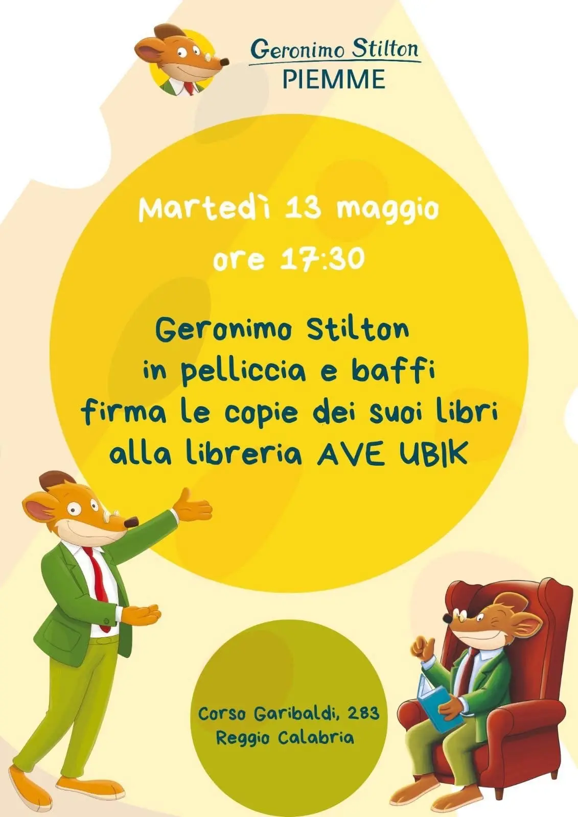 Reggio, Geronimo Stilton incontra i suoi piccoli lettori alla libreria Ave-Ubik