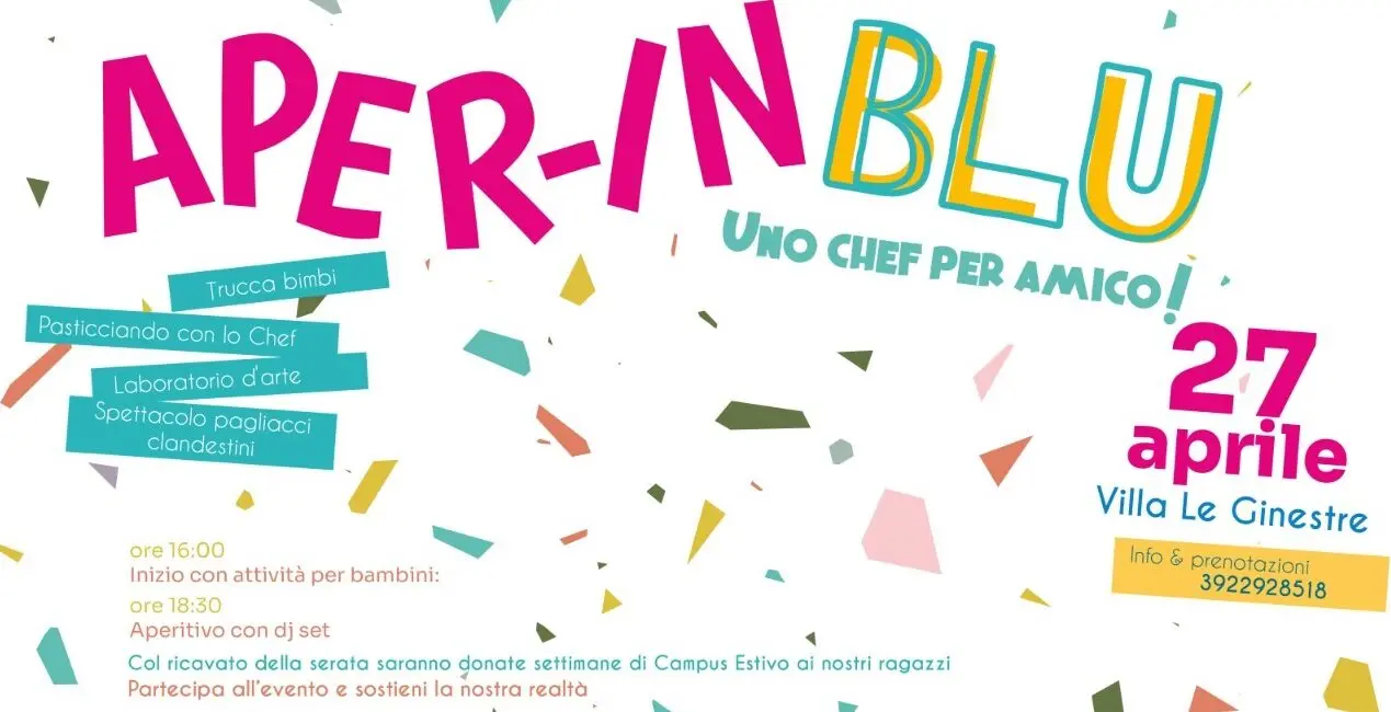 Reggio, villa Le Ginestre: al via all’evento di beneficenza “Aperinblu – uno chef per amico”
