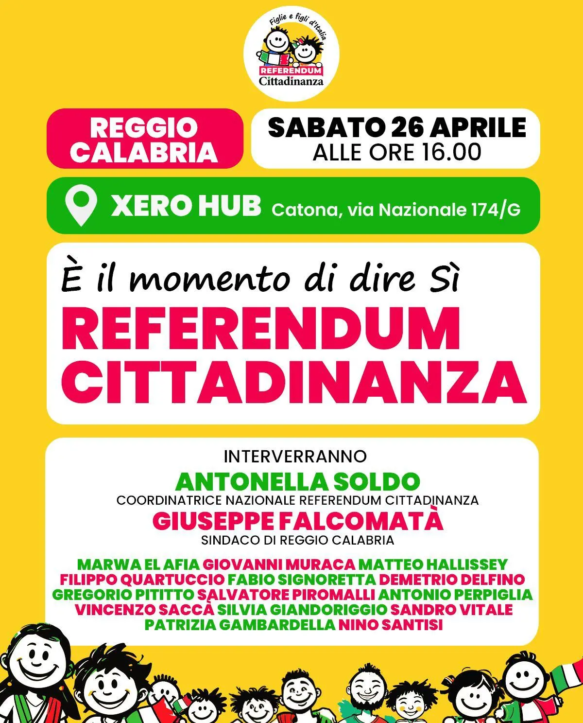 Il 26 aprile iniziativa pubblica per il SÌ al referendum promossa da Più Europa Reggio Calabria
