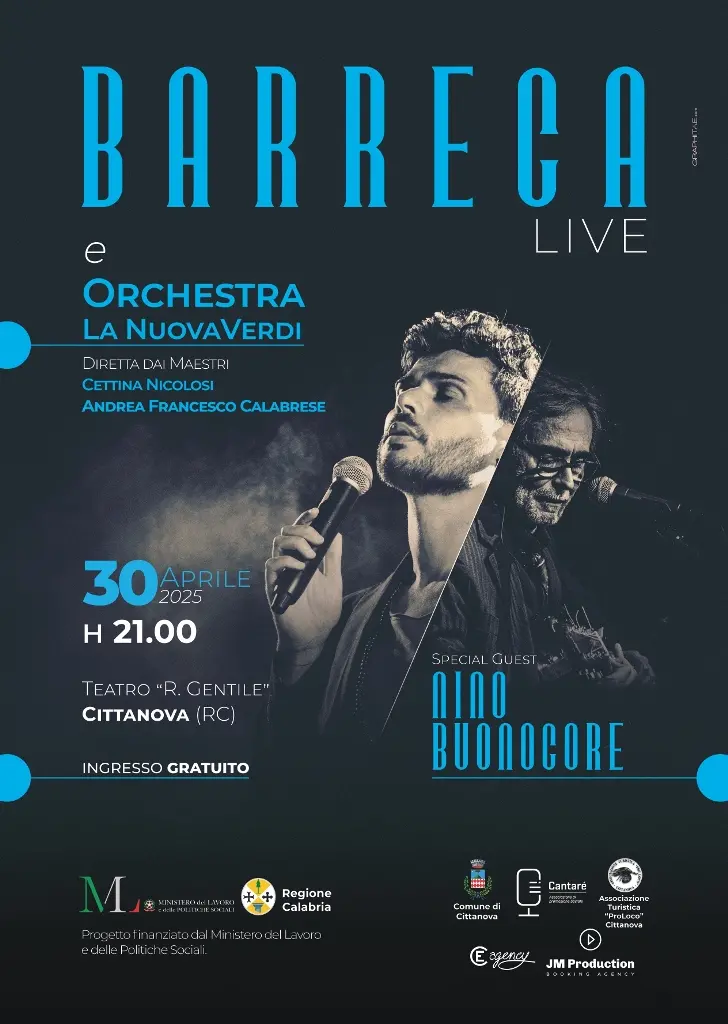 Barreca e Buonocore live a Cittanova il 30 aprile