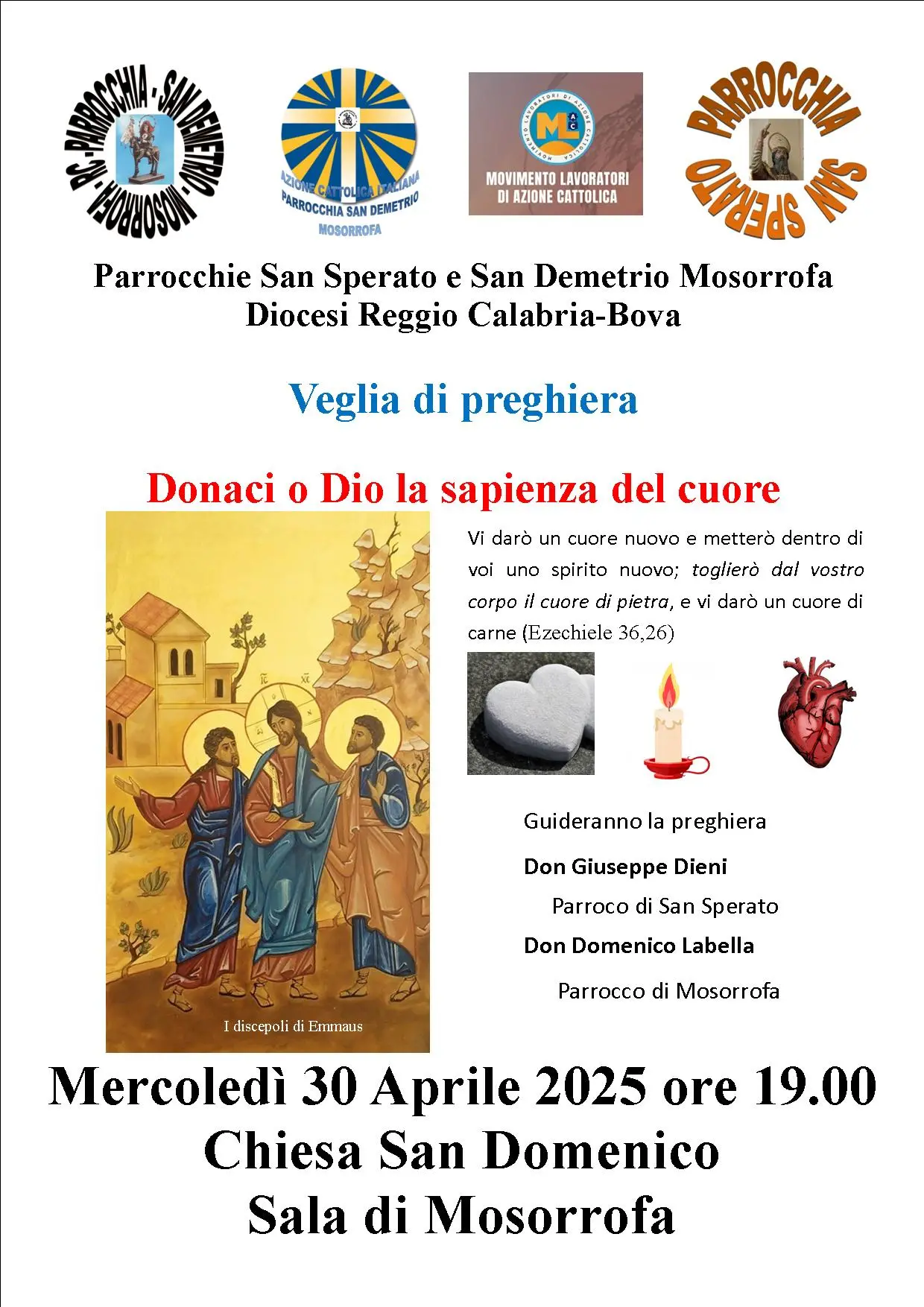 Reggio, veglia di preghiera per il mondo del lavoro dal titolo “Donaci o Dio la sapienza del cuore”
