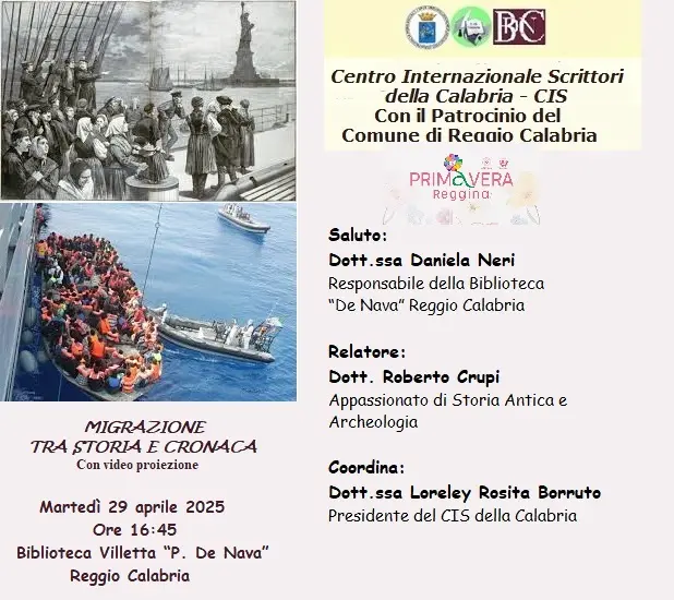 Reggio, il Cis della Calabria promuove la conferenza \"Migrazione tra storia e cronaca\"