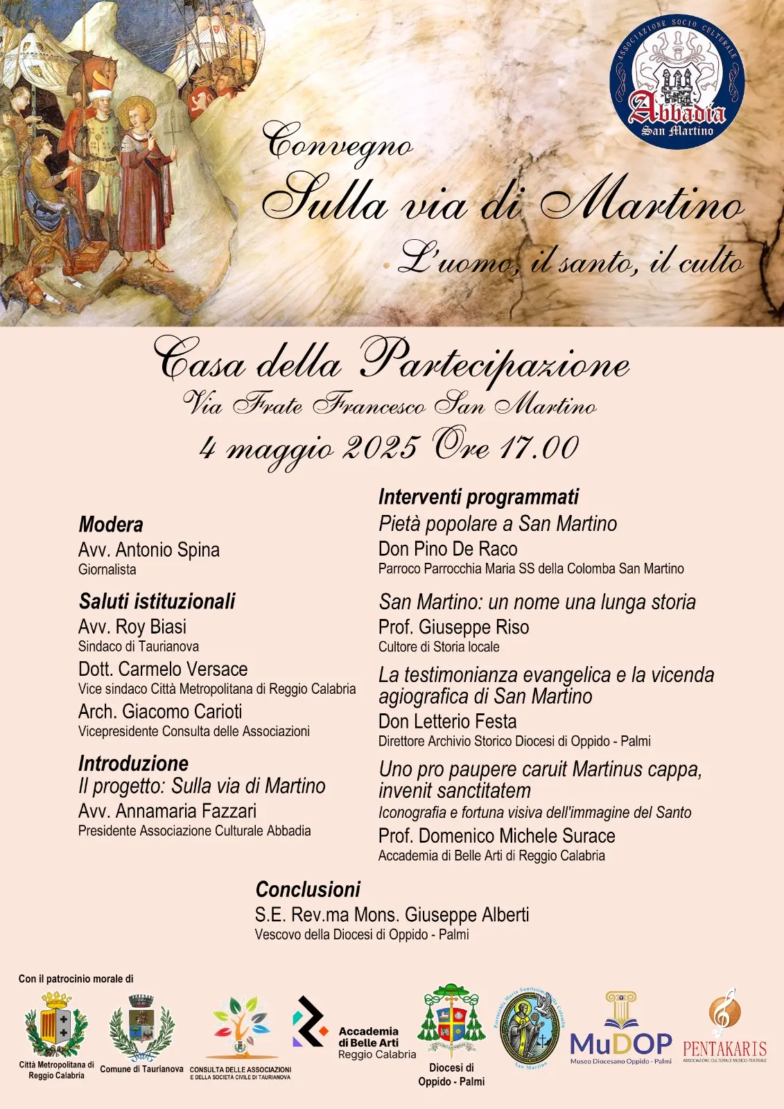 Taurianova, il 4 maggio il convegno “Sulla Via di Martino – l’uomo, il santo, il culto”
