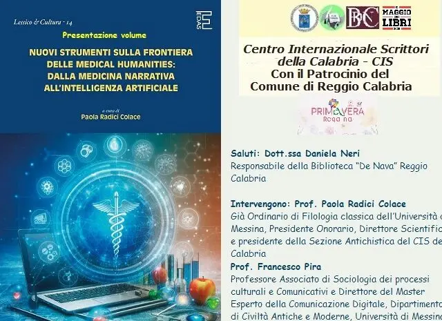 Medical Humanities tra narrazione e IA, a Reggio la presentazione del volume al centro della riflessione scientifica e umanistica