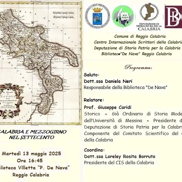 Reggio, il Cis della Calabria promuove la conferenza \"Calabria e Mezzogiorno nel Settecento\"