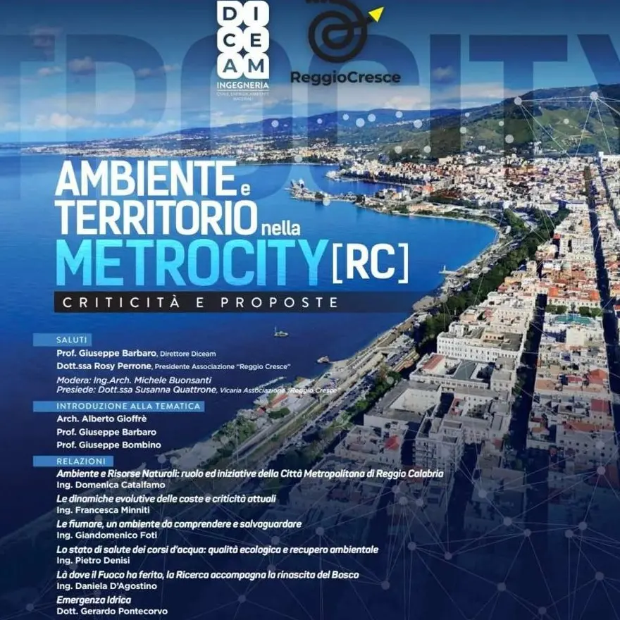 Reggio, il 23 maggio il convegno \"Ambiente e Territorio nella Metrocity: criticità e proposte\"