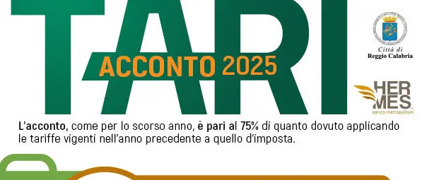 Reggio, acconto tari 2025: scadenza seconda rata