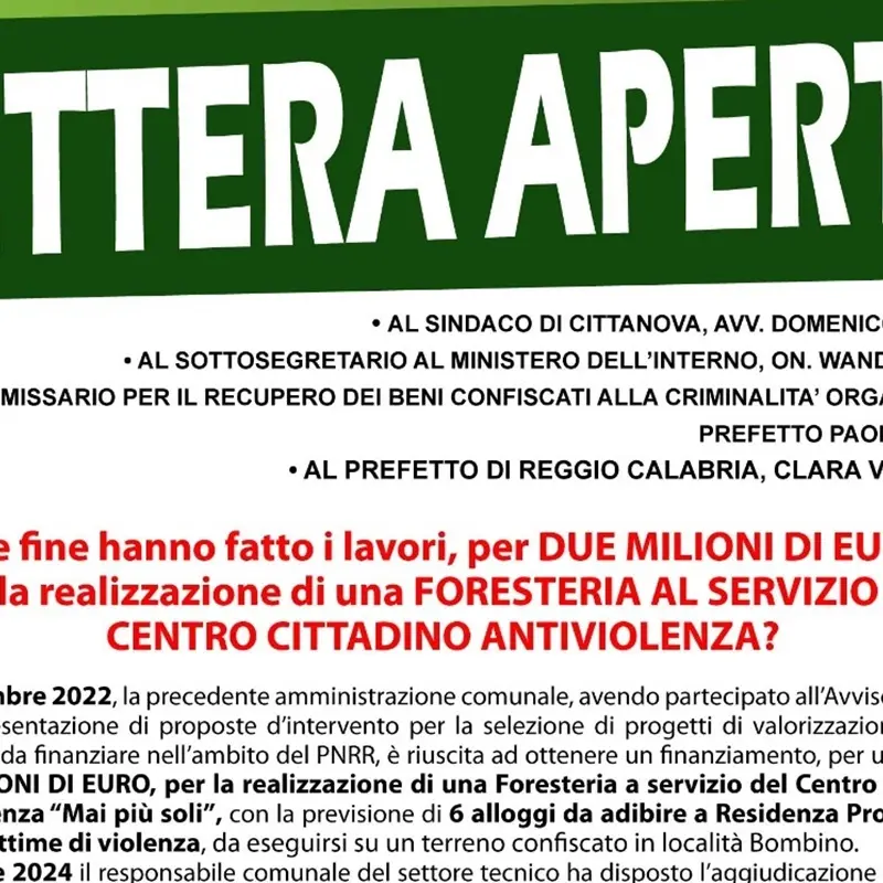 Cittanova, Pd: «Che fine hanno fatto i due milioni di euro destinati alla foresteria del centro antiviolenza»