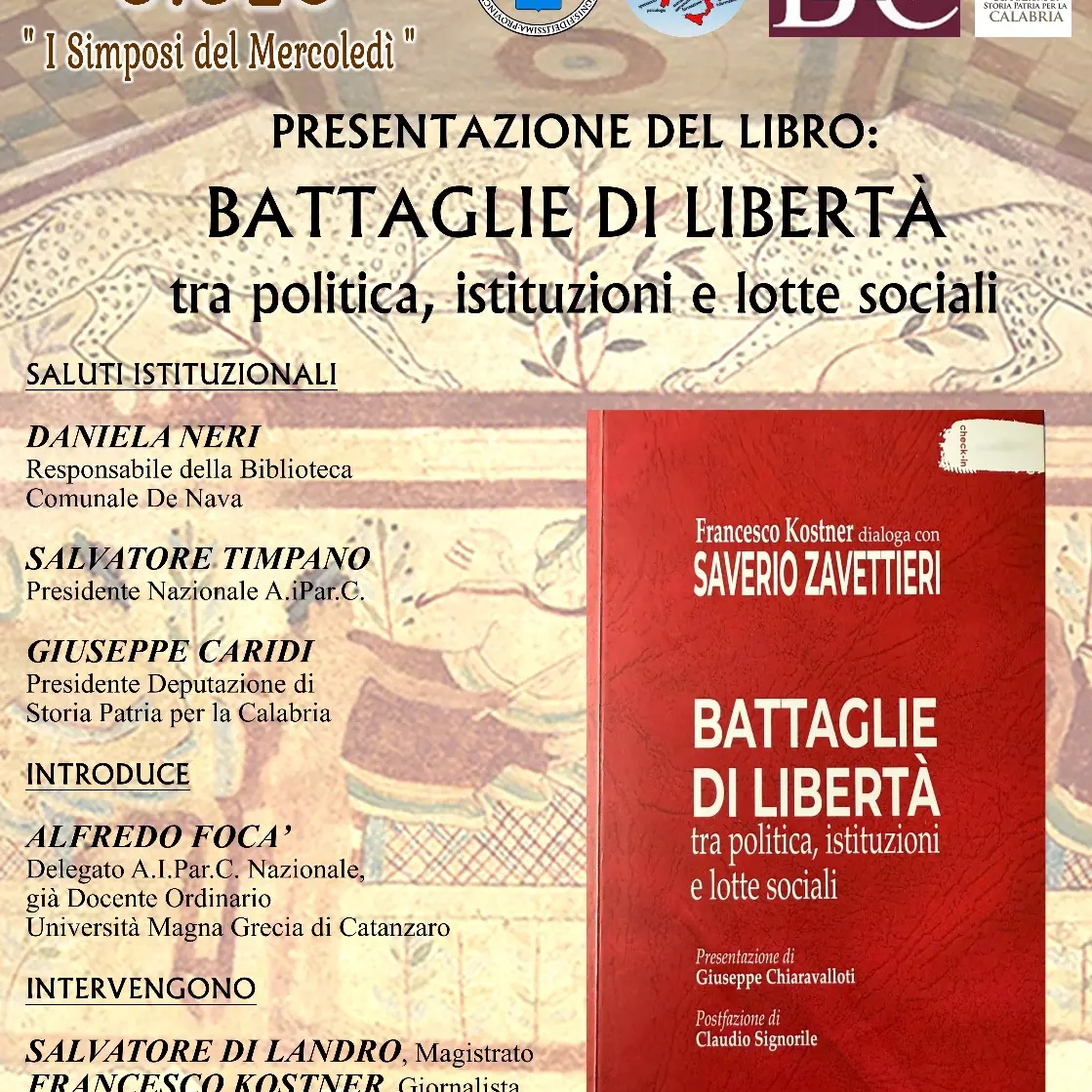 Reggio, presentazione del libro \"Battaglia di Libertà tra politica, istituzioni e lotte sociali\"