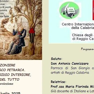 Reggio, venerdì la conferenza “Il Canzoniere di Francesco Petrarca. L’amore, il dissidio interiore, la vanità del tutto”