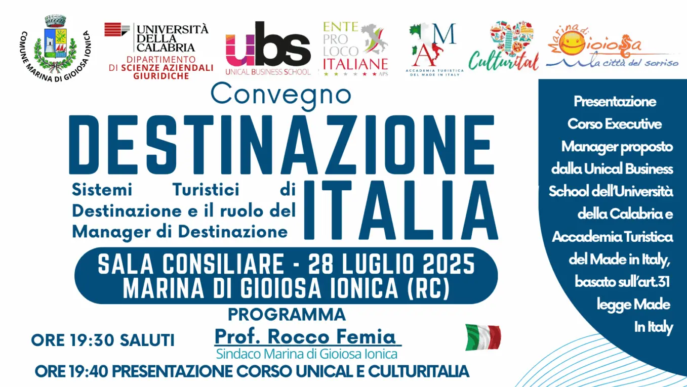 Marina di Gioiosa al centro del turismo del futuro: il convegno 'Destinazione Italia' con esperti, istituzioni e associazioni